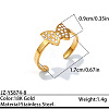 Ocean 304 Stainless Steel Rhinestone Cuff Open Rings WGF30C4-08-1