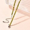 Faceted Rondelle Natural Peridot Beaded Necklaces for Women NJEW-M048-03-2