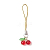 Cherry Glass & Acrylic Mobile Straps HJEW-JM02933-01-2