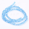 Electroplate Glass Beads Strands EGLA-R016-4m-8-3