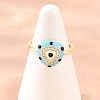 Brass Micro Pave Cubic Zirconia Cuff Open Rings for Women RJEW-K264-16G-2