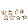 Brass Enamel Stud Earrings EJEW-F264-01-G-1