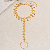 Brass Hollow Flower Tassel Anklets with Toe Chains for Women's Summer Dress OQ1163-3
