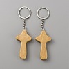 Natural Wood Pendant Keychain KEYC-WH0027-107B-1