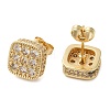 Brass Micro Pave Cubic Zirconia Stud Earring EJEW-H103-07G-2