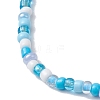 Glass with Dyed Synthetic Turquoise Beaded Stretch Bracelets BJEW-JB11031-01-4