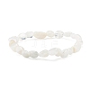 Natural Rainbow Moonstone Nuggets Beads Stretch Bracelet for Her BJEW-JB06951-09-1