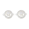 Brass Micro Pave Clear Cubic Zirconia Connector Charms CU-CBA3F77-09S-1