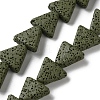 Triangle Dyed Natural Lava Rock Beads Strands G-O126-04A-11-1