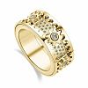 Gear Brass Micro Pave Clear Cubic Zirconia Rotatable Finger Rings FS-WGBD3BF-30-1