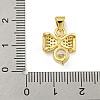 Bowknot Rack Plating Brass Clear Cubic Zirconia Pendants KK-Z053-14G-05-3