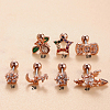 Brass Micro Pave Clear Cubic Zirconia Evil Heart Cartilage Earrings WG7D5C2-20-1