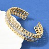 Brass Curb Chain Shape Cuff Bangles for Women BJEW-H202-02GP-1