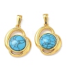 304 Stainless Steel with Synthetic Turquoise Pendants STAS-L309-21F-G-1