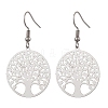 201 Stainless Steel Filigree Dangle Earrings for Women EJEW-JE06203-4