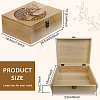 Rectangle Wooden Memory Keepsake Boxes with Lids CON-WH0101-004-2
