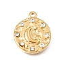 304 Stainless Steel Rhinestone Pendants STAS-E531-13G-A-1