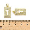 Brass Micro Pave Clear Cubic Zirconia Pendants KK-K365-10C-G-3