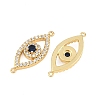 Brass Micro Pave Cubic Zirconia Connector Charms CU-CBAB719-01G-2