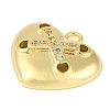 Cross Theme Real 18K Gold Plated Brass Micro Pave Clear Cubic Zirconia Pendants KK-L219-06G-02-2