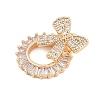 Brass Cubic Zirconia with Glass Pendants KK-Q026-23G-2