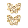 Rack Plating Brass Cubic Zirconia Butterfly Connector Charms KK-C084-31C-G01-1