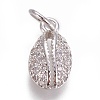 Brass Micro Pave Cubic Zirconia Charms ZIRC-E145-80P-1