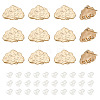 GOMAKERER 12Pcs Cloud Shape Brass Stud Earring Findings KK-GO0001-65-1