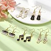 Golden Alloy Enamel Dangle Earrings for Women X-EJEW-JE05657-2