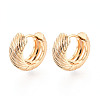 Brass Twist Hoop Earrings EJEW-T048-40G-1