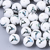 Christmas Opaque Glass Beads X-EGLA-R113-03E-1