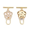 Brass Micro Pave Clear Cubic Zirconia Toggle Clasps KK-N054-143G-A-3