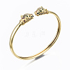 Brass Micro Pave Cubic Zirconia Cuff Bangles BJEW-T018-06G-NF-3