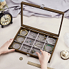 12 Grids Wooden Presentation Boxes with Glass Windows ODIS-WH0086-098-3