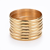 Fashion 201 Stainless Steel Bangle Sets BJEW-L664-024A-G-1-1