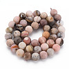 Natural Pink Opal Beads Strands G-R446-8mm-38-2