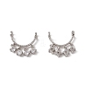 Rack Plating Brass Pave Clear Cubic Zirconia Connector Charms KK-C007-32P-2