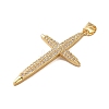 Brass Micro Micro Pave Clear Cubic Zirconia Pendants KK-A212-01M-G-2