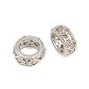 Brass Micro Pave Clear Cubic Zirconia European Beads CU-CBA6A75-14P-2