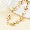 304 Stainless Steel Pave Clear Cubic Zirconia Link Chain Bracelets for Women BJEW-A169-11G-2