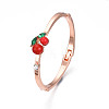 Colorful Rhinestone Cherry Hinge Bangle with Acrylic BJEW-S118-130RG-3