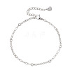 304 Stainless Steel Twisted Curb & Cable Chain Bracelets for Women BJEW-JB13119-2
