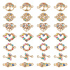 28Pcs 7 Styles Alloy Colorful Enamel Connector Charms FIND-TA0002-46-10