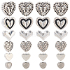 120Pcs 6 Styles Tibetan Style Alloy Beads TIBE-SP0001-22B-1