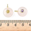 Natural Rose Quartz Flat Round Pendants G-H318-01G-09-3
