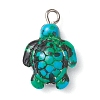 6Pcs 6 Color Dyed Synthetic Turquoise Sea Animal Pendants PALLOY-JF02725-3