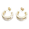 Cubic Zirconia Open Hoop Earrings EJEW-N015-16-NF-2