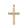 Rack Plating Brass with Clear Cubic Zirconia Pendants KK-Q017-21G-1