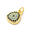 Real 18K Gold Plated Rack Plating Brass Micro Pave Cubic Zirconia Pendants Charms KK-S396-01K-2