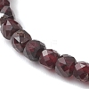 Natural Garnet Beaded Stretch Bracelets for Women BJEW-JB13335-05-3